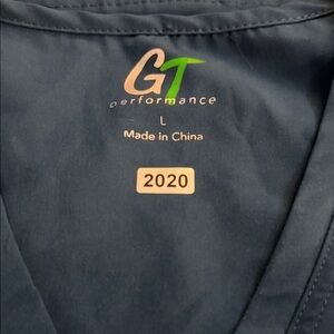 GT Performance Women's Blue Short Sleeve Scrubs, Size: Large